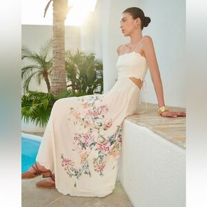 69. Commense $65 Floral Print Lace-Up Back Sleeveless Dress